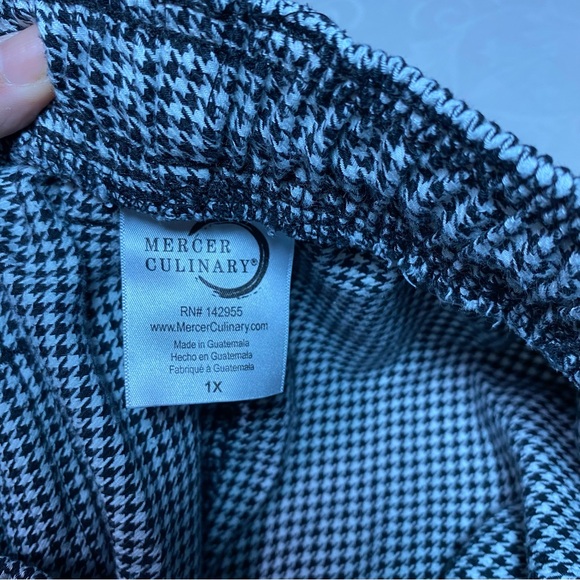 Mercer Culinary Chef Pants Houndstooth 1X Wide Leg with Pockets Loose Fit Baggy - Picture 14 of 14